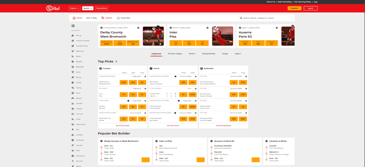 32Red Bookmaker