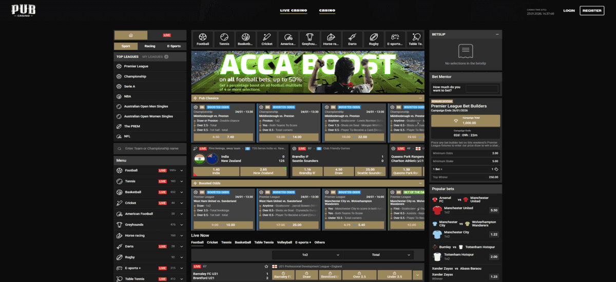 Pub Casino Bookmaker